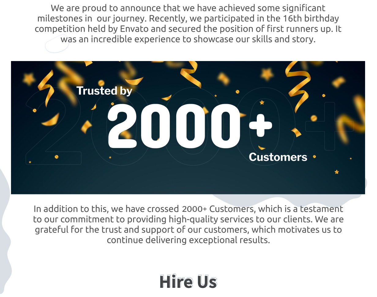 We crossed trusted 2K+ customers