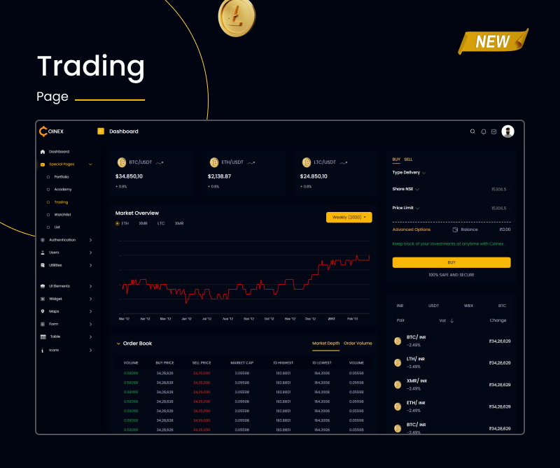 COINEX - Crypto Currency Admin Dashboard Template - 12