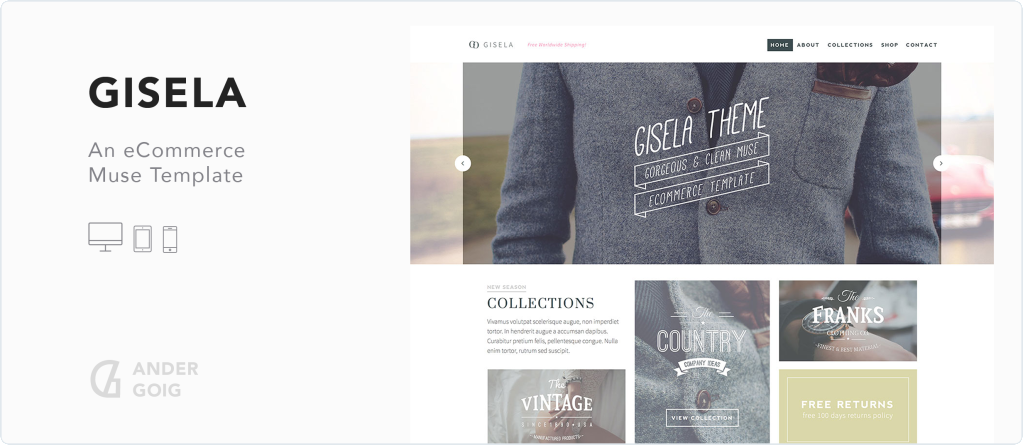 Gisela - eCommerce Muse Template