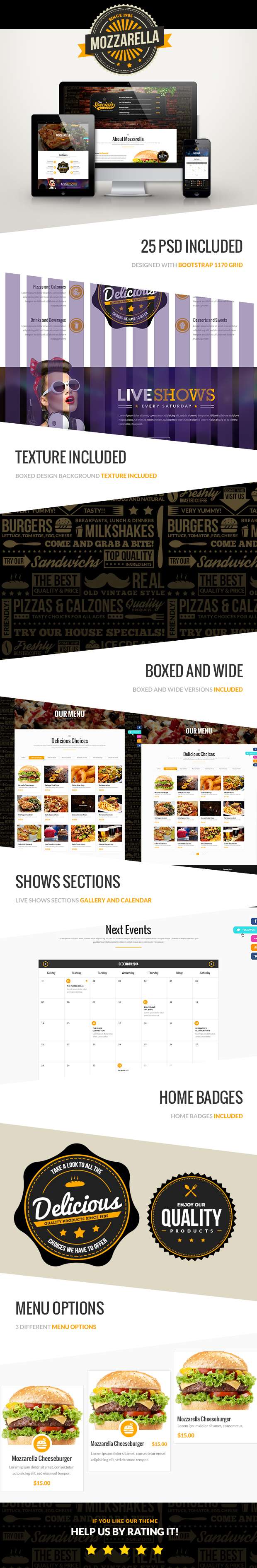Mozzarella Cafe Bar PSD Template  - 9