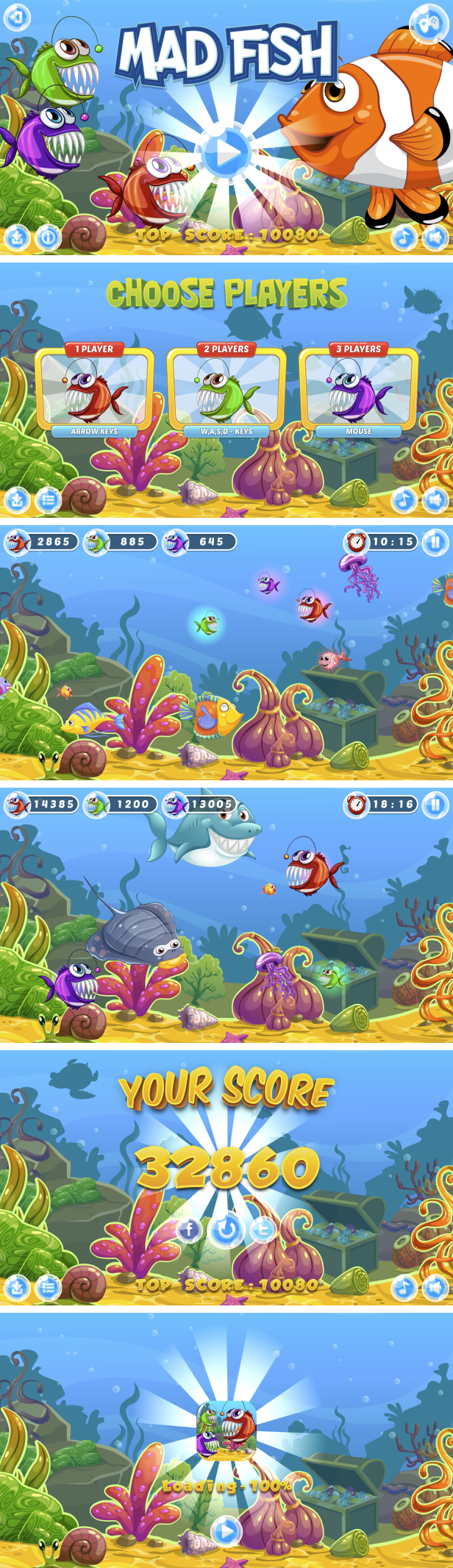 Mad Fish - HTML5 Game, Mobile Version + AdMob!!! (Construct 3 | Construct 2 | Capx) - 3