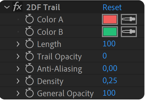 2DF Trail - Bicolor trail generator for After Effects - 1
