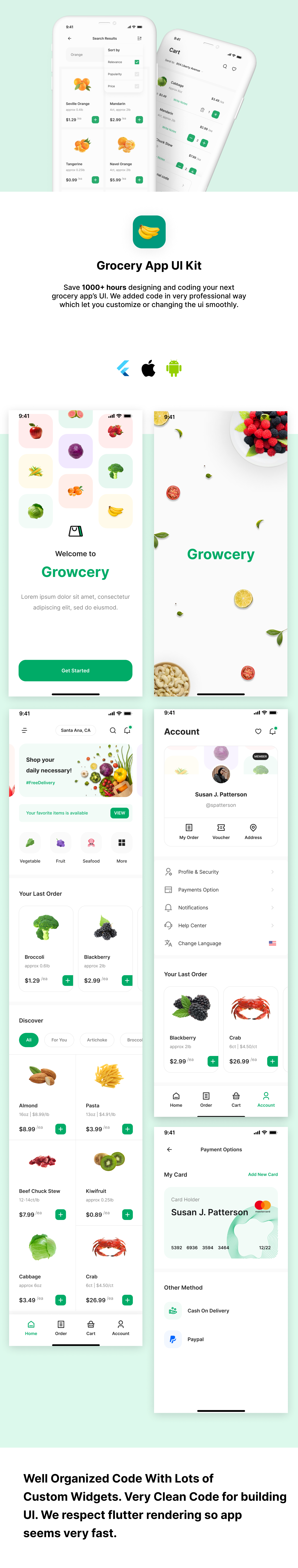 Grocery - Flutter UI Template - 1