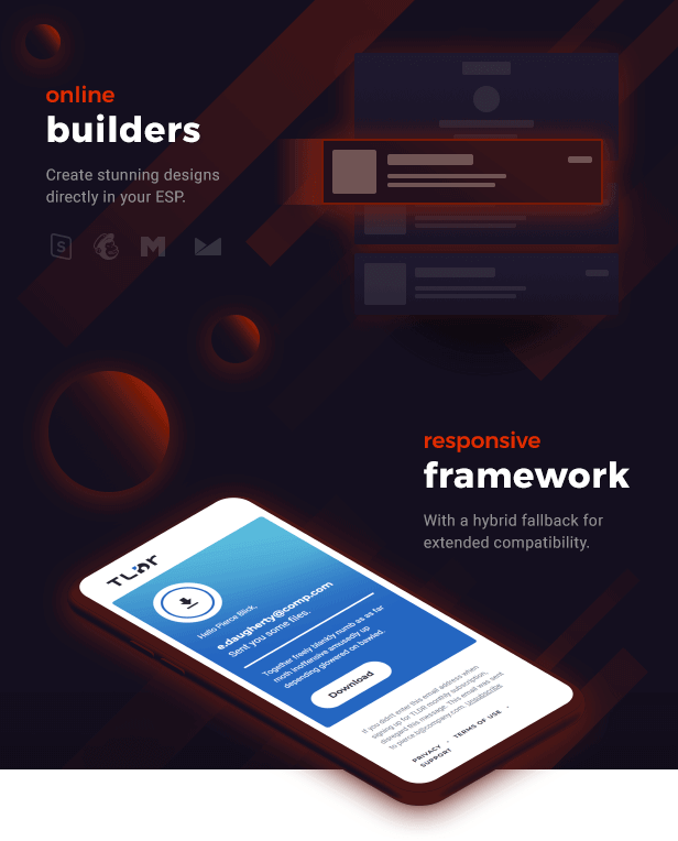 Online builder with responsive framework