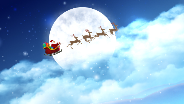 Merry Christmas & Santa Claus' sleigh by masterdot | VideoHive