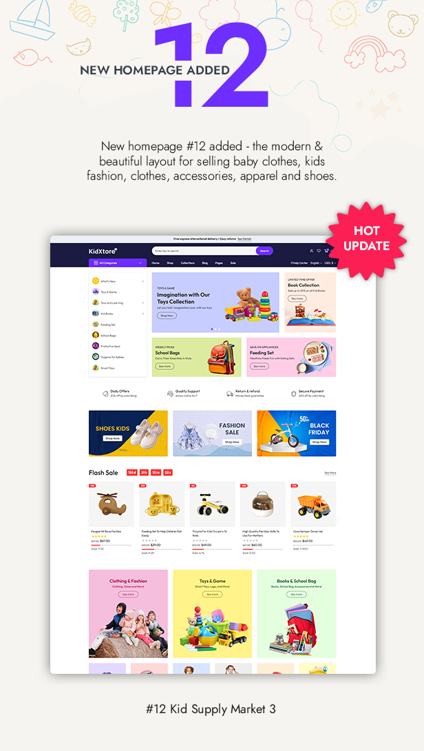 KidXtore - Kids Clothing and Toys Store Elementor WooCommerce WordPress Theme - 2