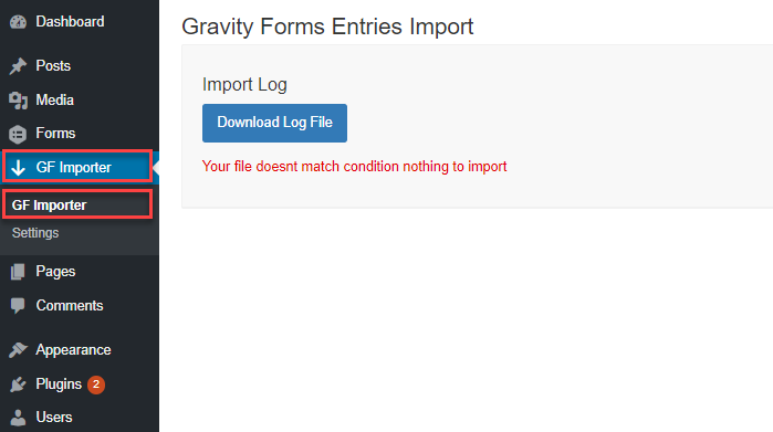 Import Entries for Gravity Forms