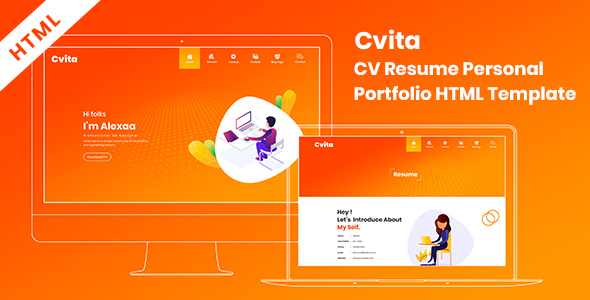 Cvita Cv Resume Personal Portfolio Psd Template By