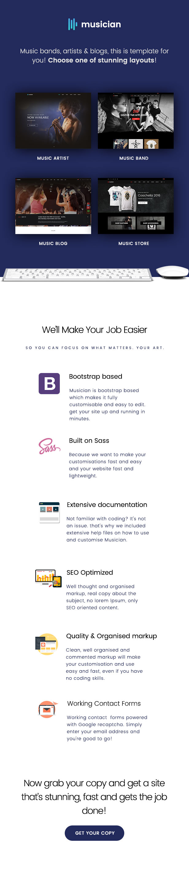 Musician - Music band, Music Artist and Music Blog Website Template