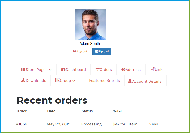 WooCommerce custom Account page - Layouts3