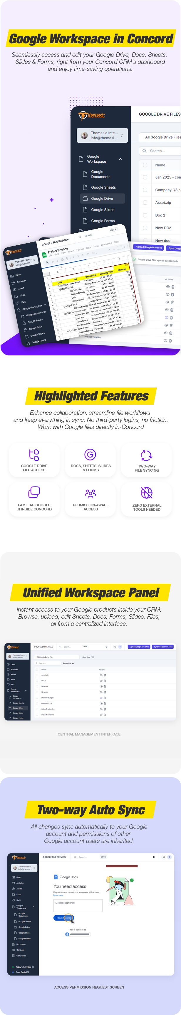Google Workspace Module for Concord CRM - Google Drive, Sheets, Docs, Forms & Slides - 1