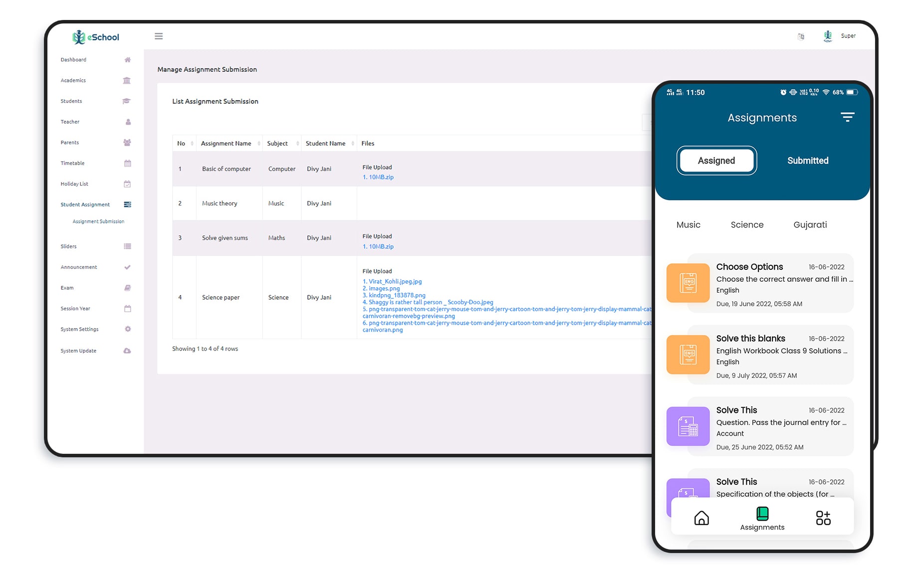 eSchool - Virtual School Management System Flutter App with Laravel Admin Panel - 31