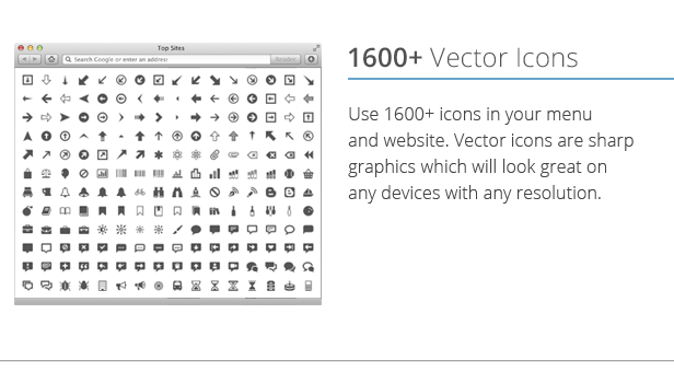 Mega Menu 1600+ Icons Pack