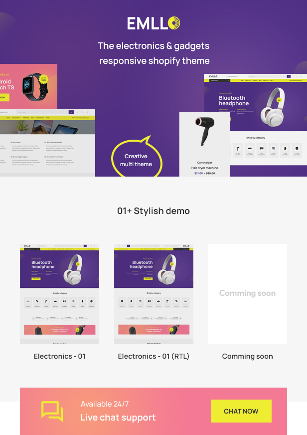 Emllo - The Electronics & Gadgets Responsive Shopify Theme - 1