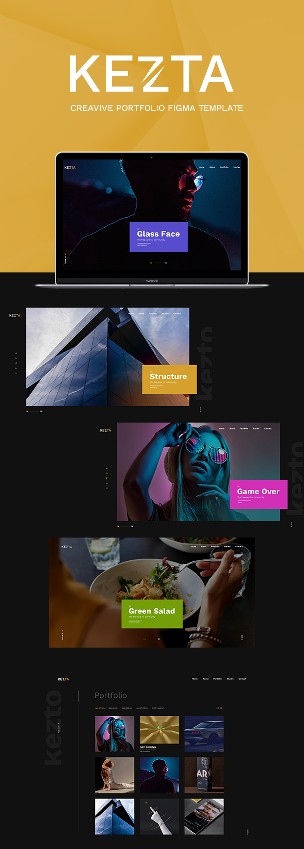 Kezta - Creative Portfolio Figma Template - 1