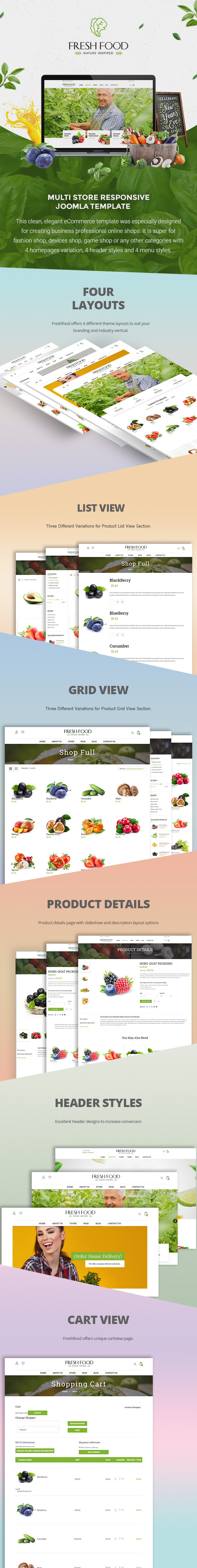 Joomla template for vegetable shop