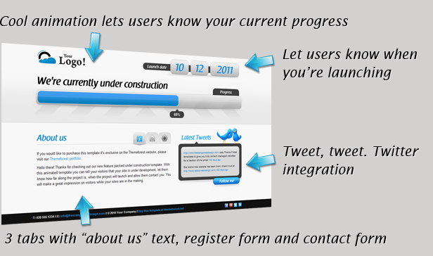 Animated Under Construction - Twitter & Ajax forms - 6