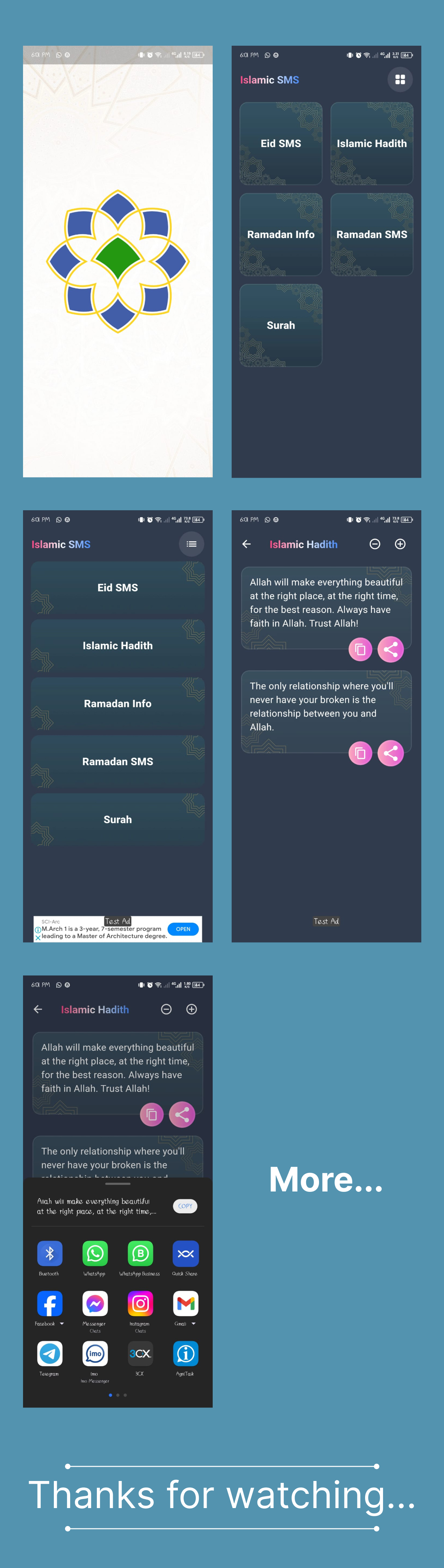 Islamic Quotes App With Admob Ads and Firebase Backend - 3