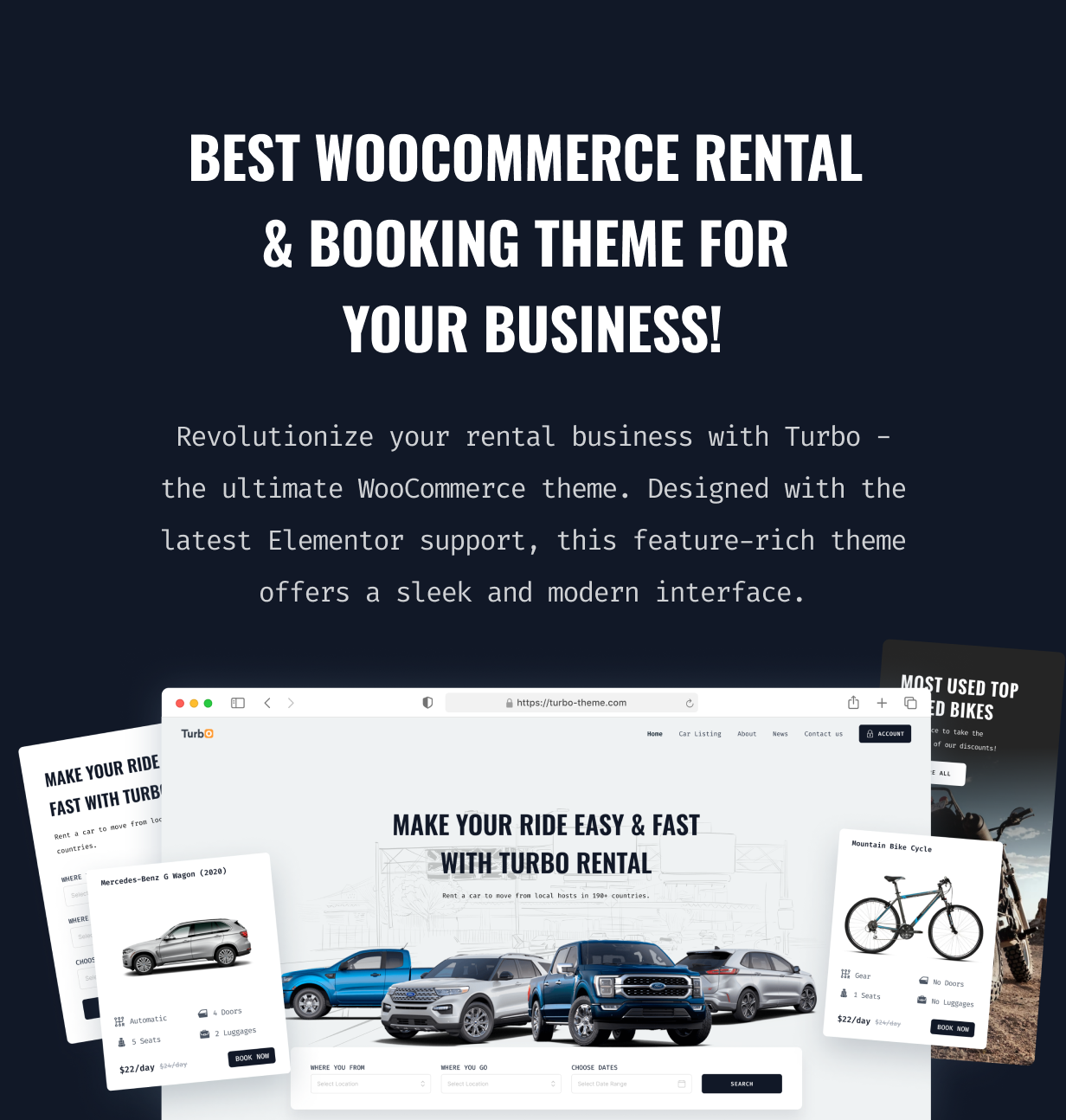 Turbo - WooCommerce Rental & Booking Theme