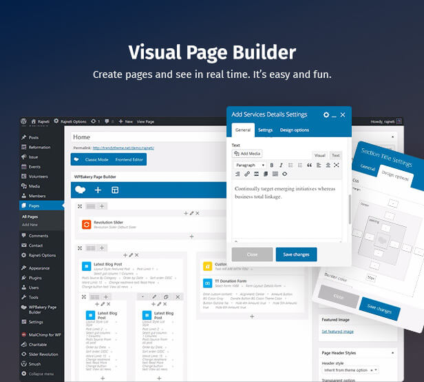 Political WordPress Theme using page builder