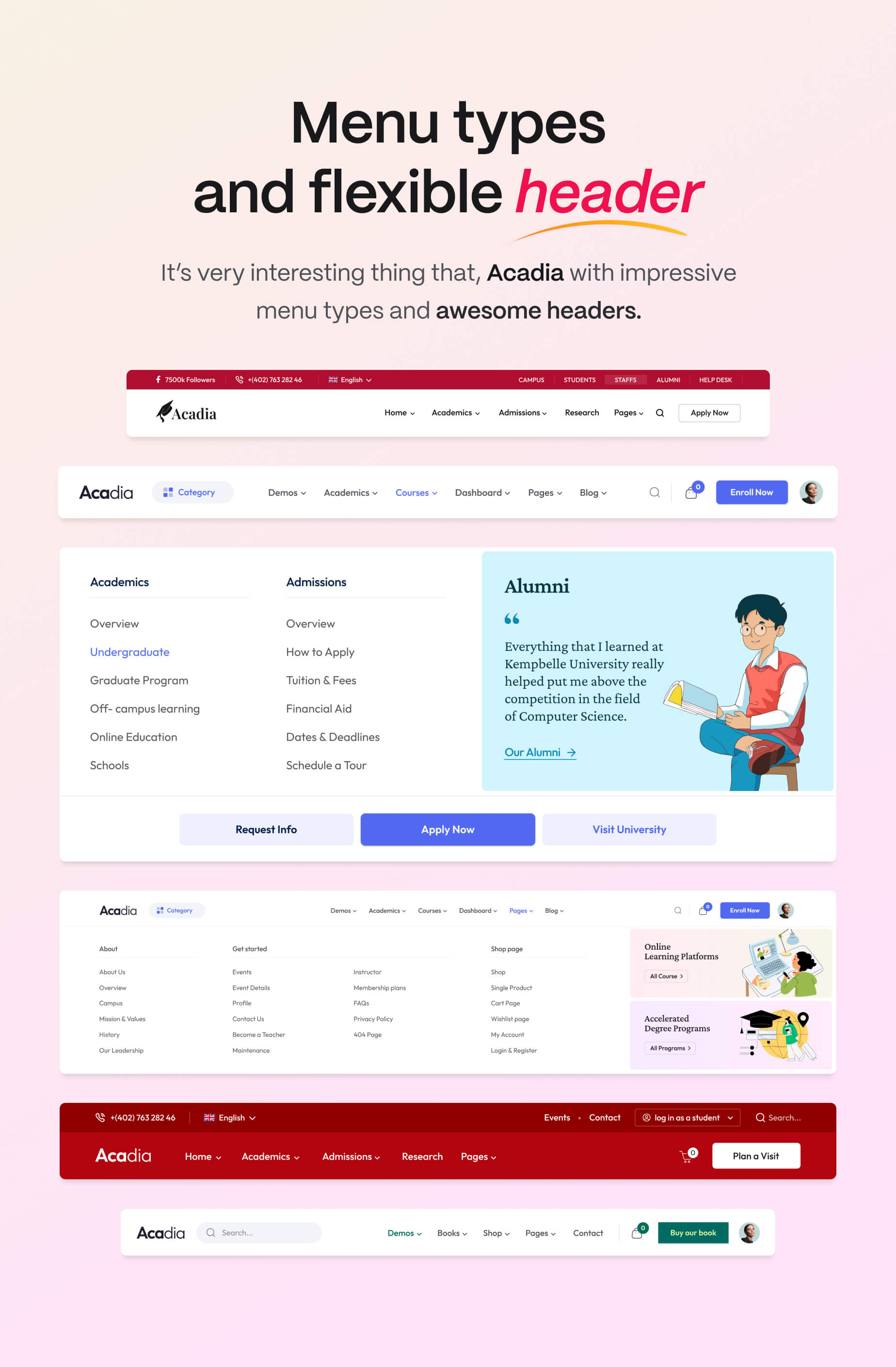 Education WordPress Theme For University & Online Course - Acadia