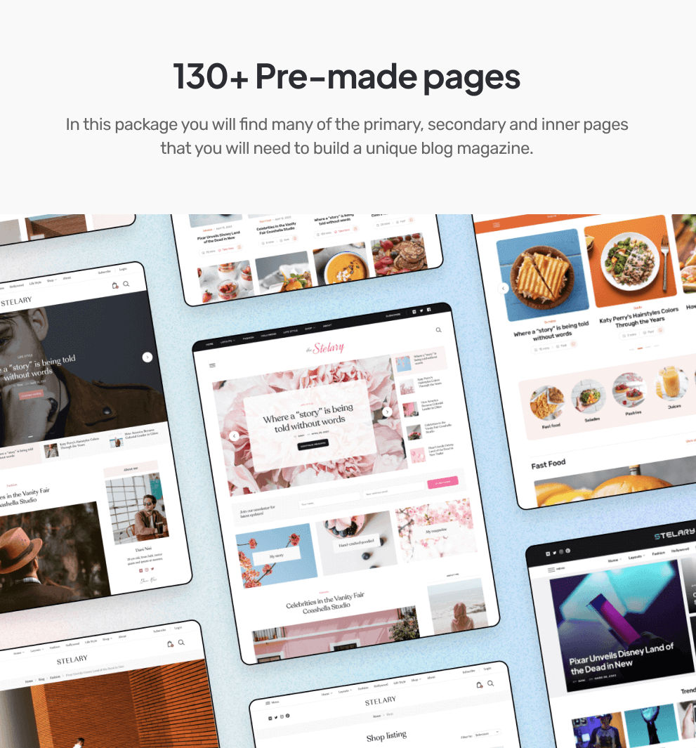 120+ Pre-made pages