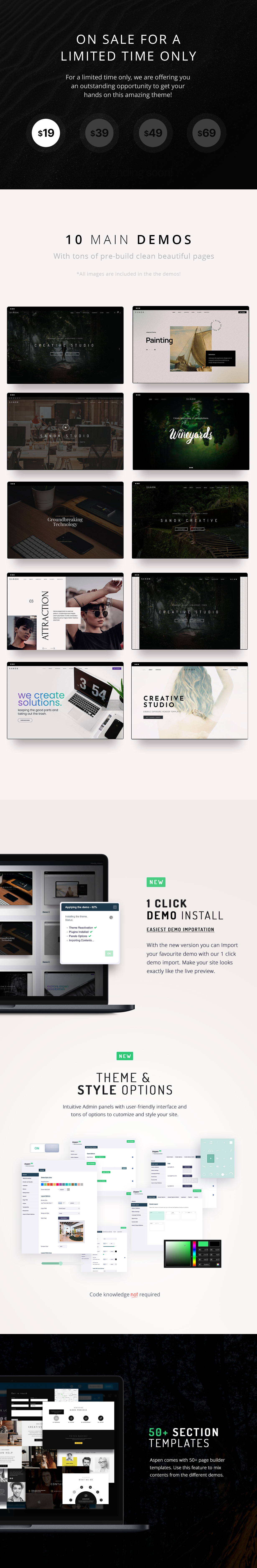 Sanok - Minimalist One & Multipage WordPress Theme - 1