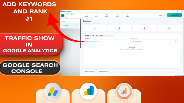WebRank Lite Dashboard showing campaign management interface