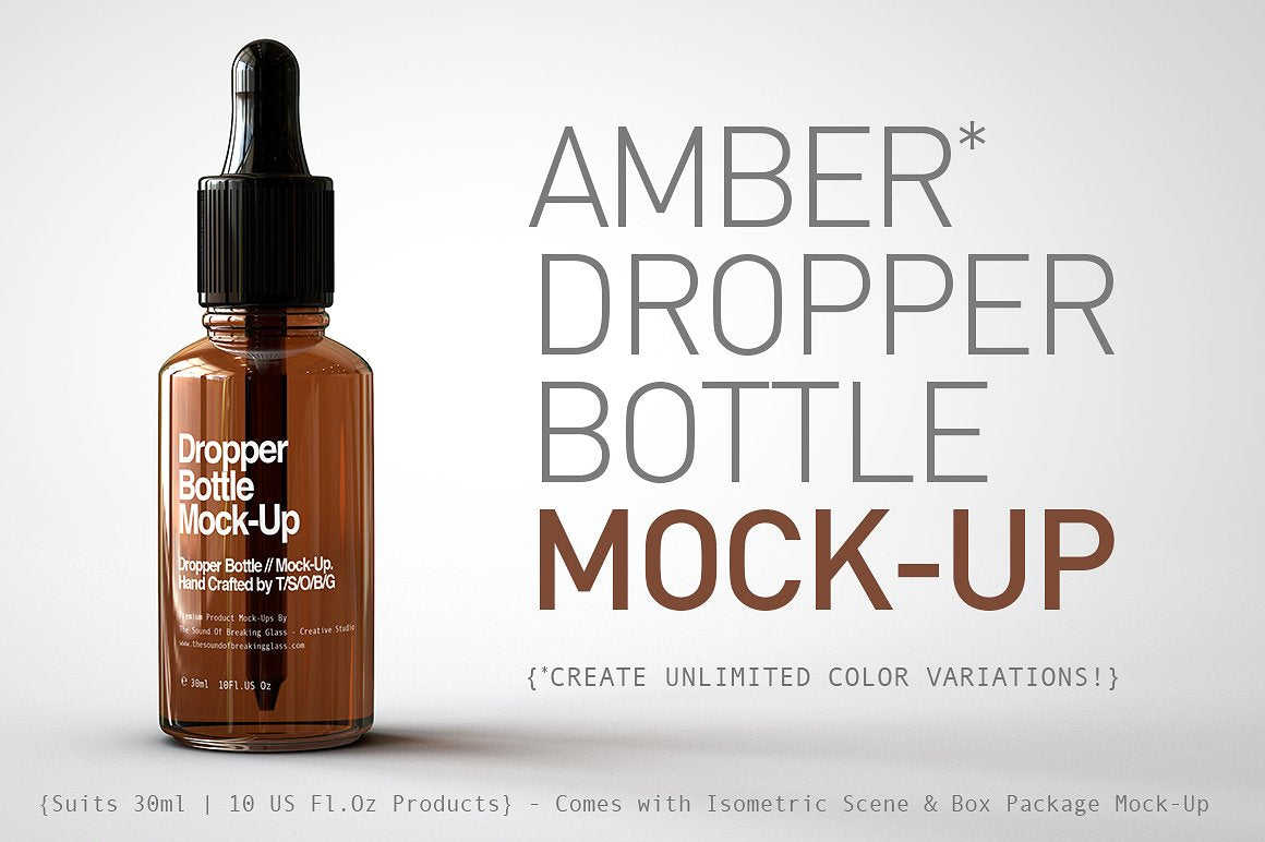 CBD-Oil Dropper - Cannabis Oil Dropper Bottle - Hemp Oil -Dropper Bottle Mock-Up