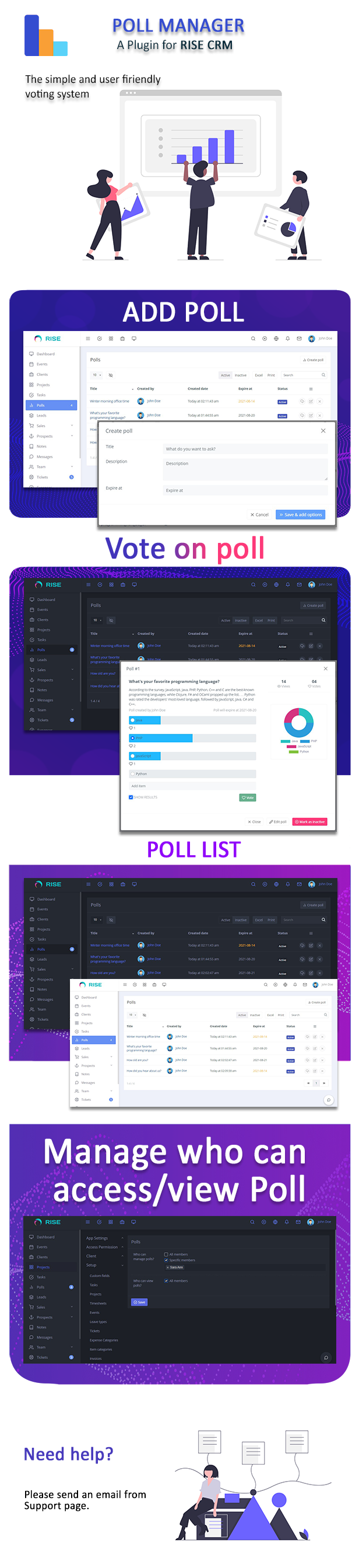 Poll manager for RISE CRM