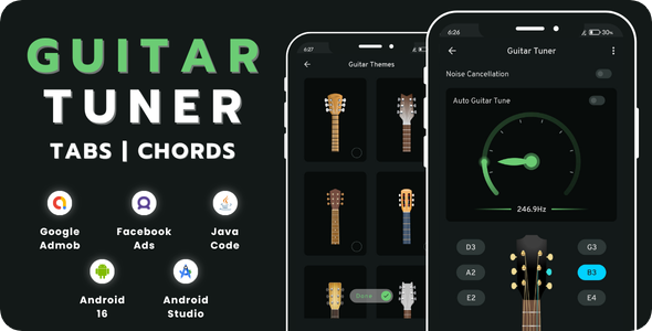 Guitar Tuner Tabs & Chords with AdMob Ads Android