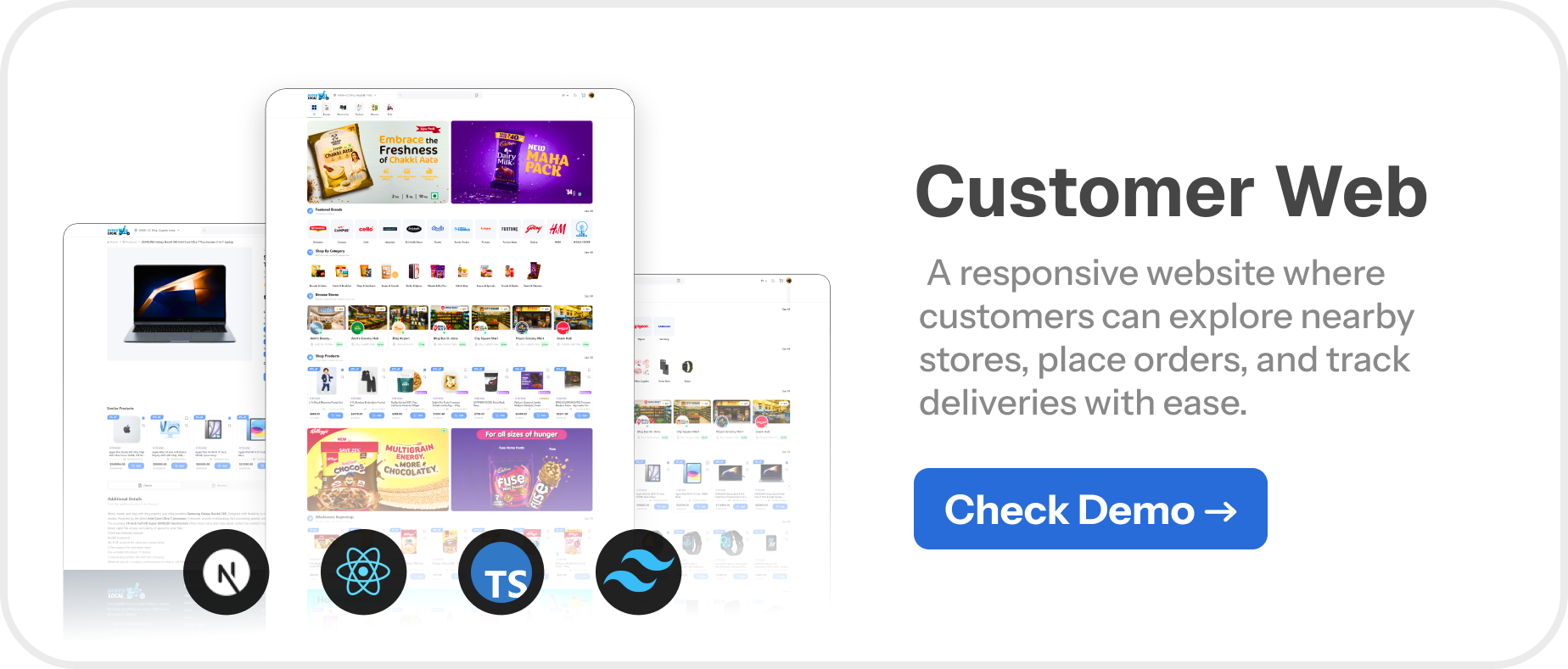 Customer Web - Hyperlocal - Multivendor Complete Flutter App, Admin panel and Website