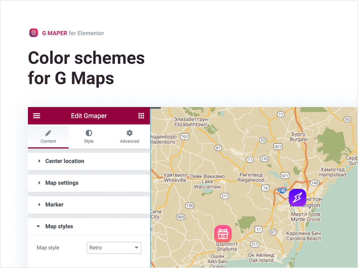 Color schemes fo G Maps