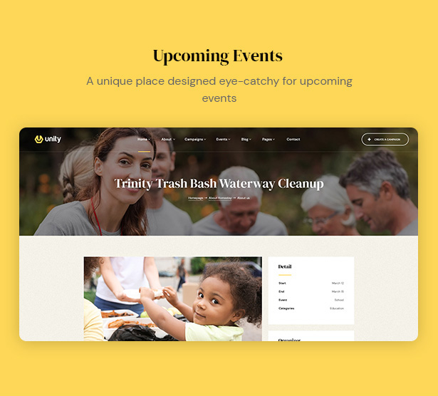 Unity - Crowdfunding WordPress Theme - Events