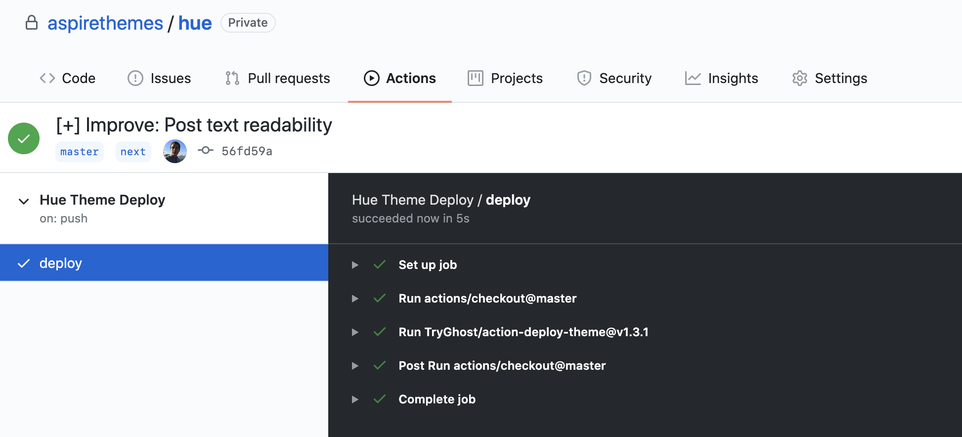 Hue GitHub Actions