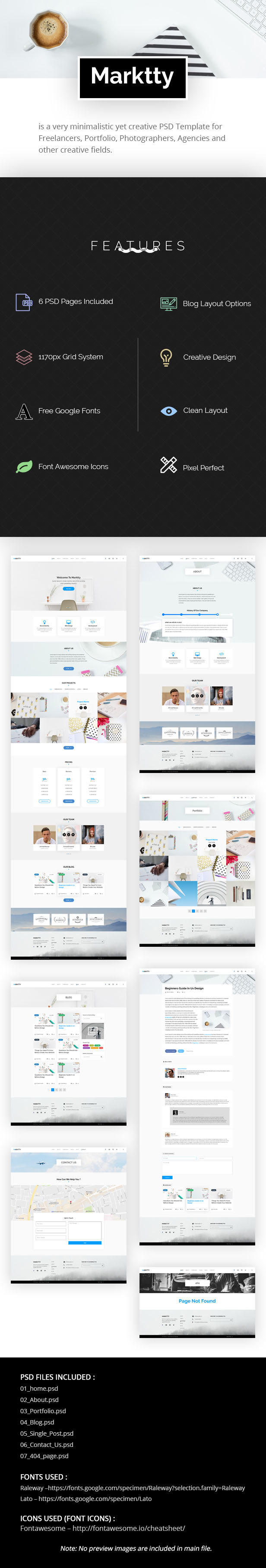 Marktty - Creative Agency PSD Template - 1