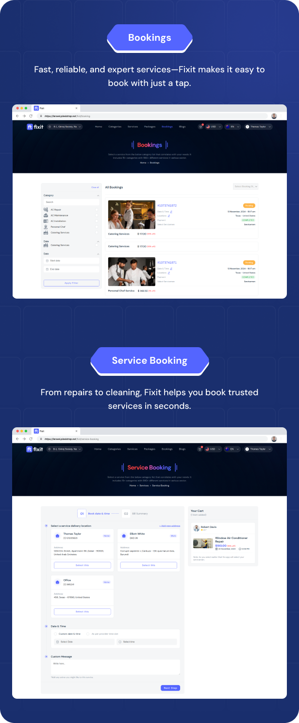 Fixit | Multi Vendor On Demand, Handyman, Home service Flutter App with Admin Complete Solution