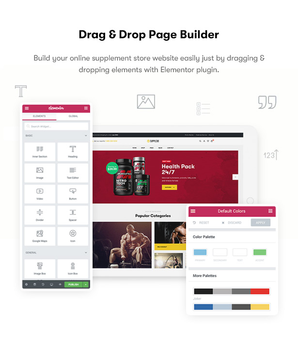 Supplero - Supplement Store Elementor WooCommerce WordPress Theme - Elementor - Powerful Page Builder