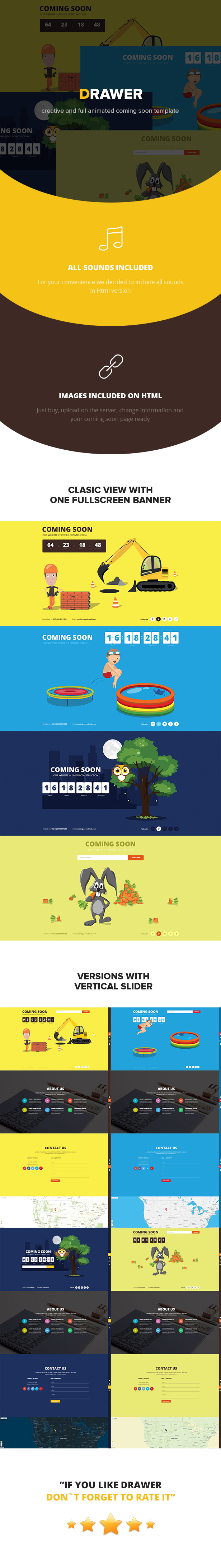 Drawer - Responsive Animated Coming Soon Template - 1