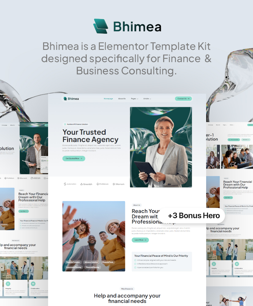 Finance & Business Consulting Elementor Template Kit