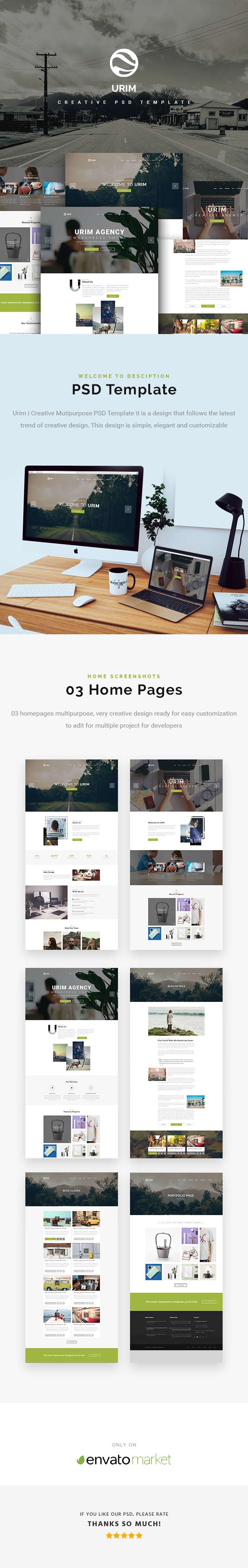 Urim | Creative Multipurpose PSD Template - 2