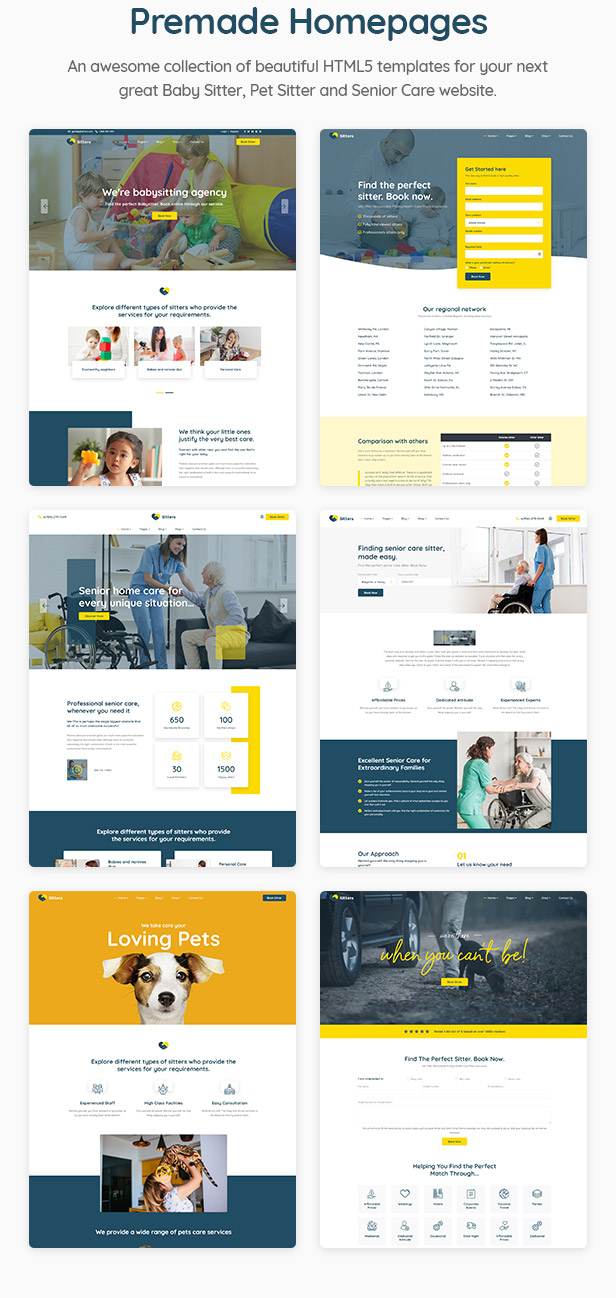 Sitters - Baby Sitter, Pet Sitter and Senior Care HTML5 Template - 3