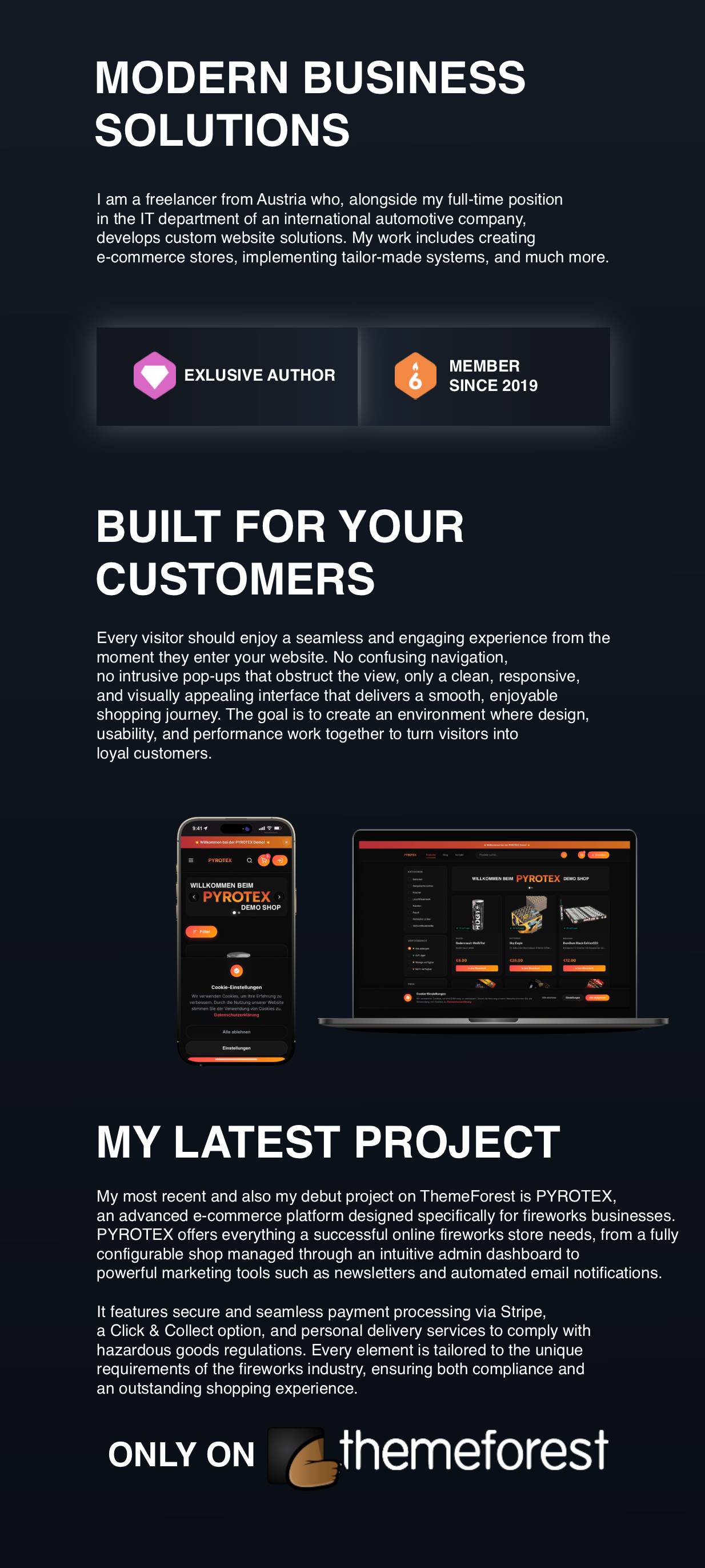 Unsere Leistungen: E-Commerce, Corporate Websites, Custom Solutions