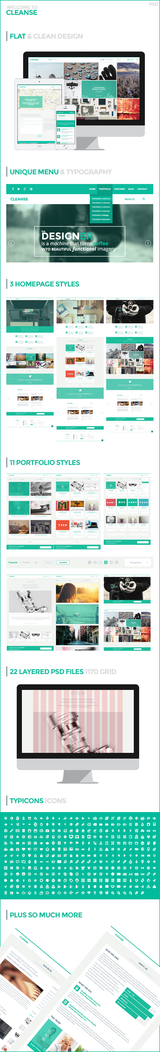 Cleanse - Minimal Style Portfolio PSD - 3