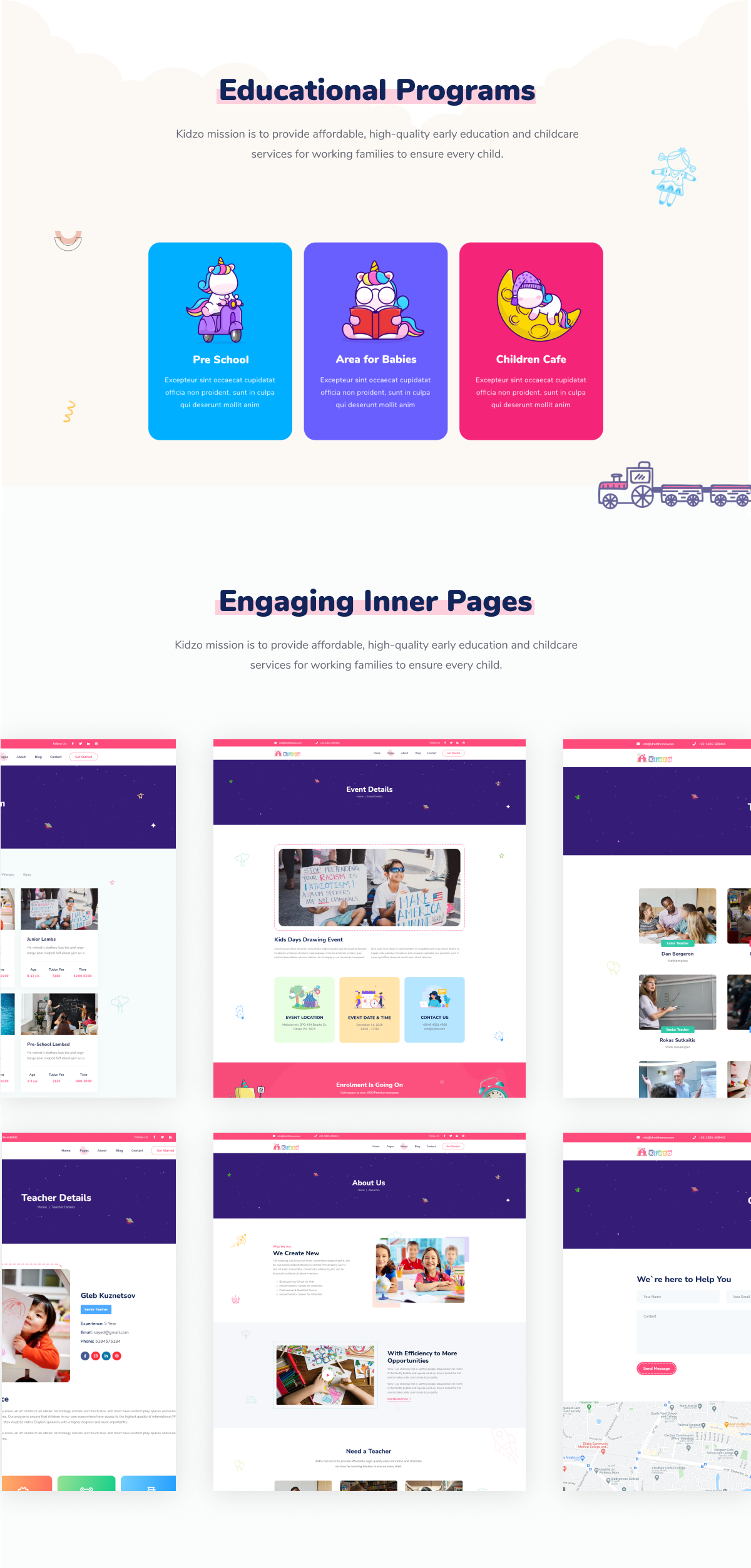 WordPress children theme inner page