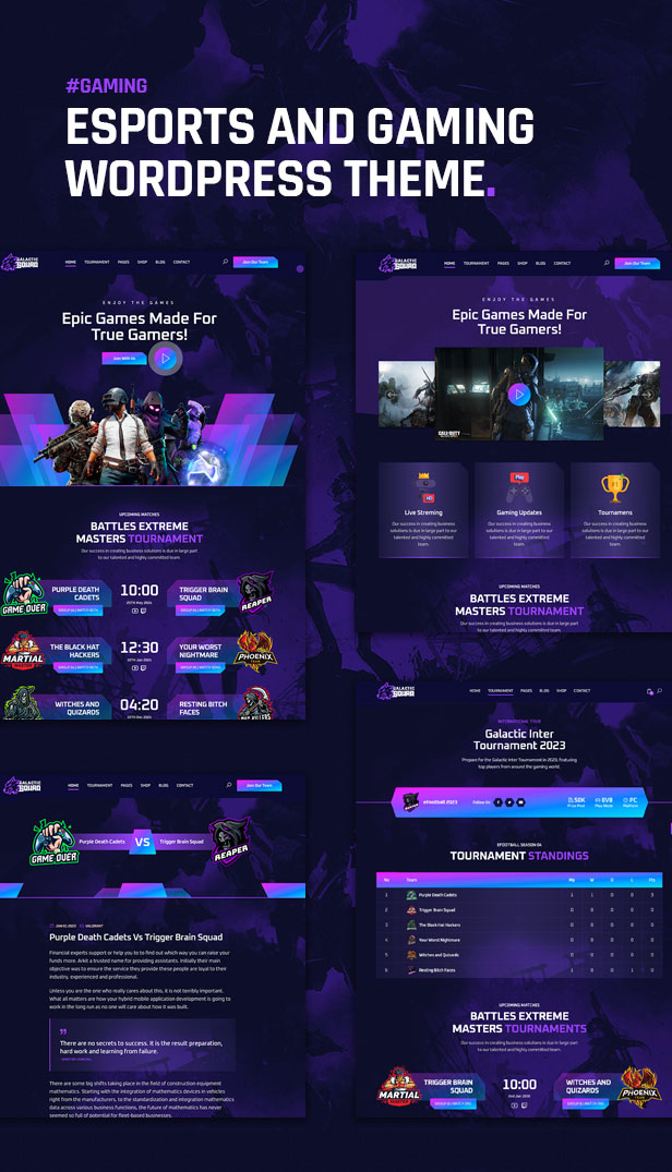 Esport X Gaming - WordPress theme