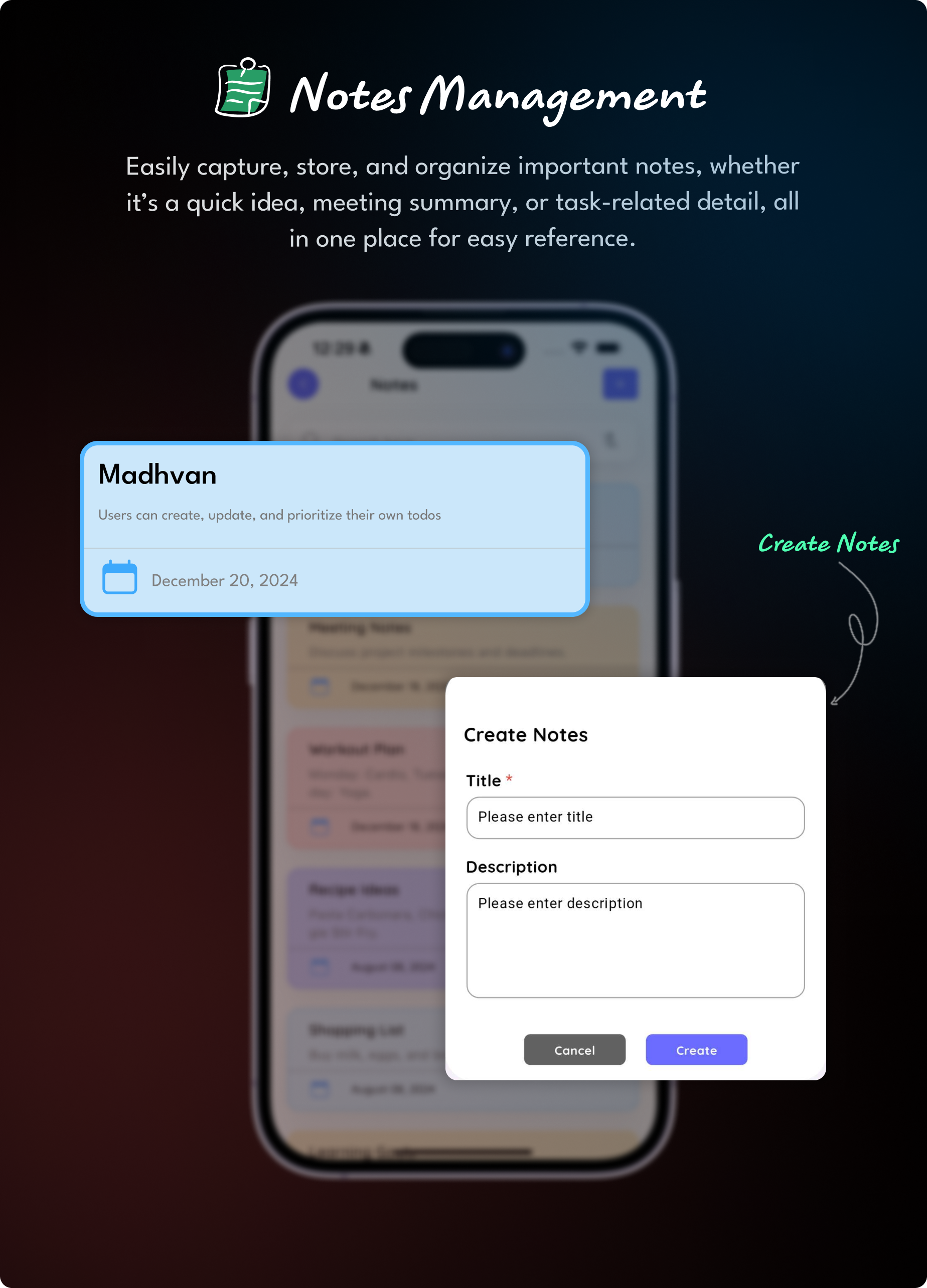 Notes - Taskify Flutter App for Project Management, Task Manager and Productivity Tool