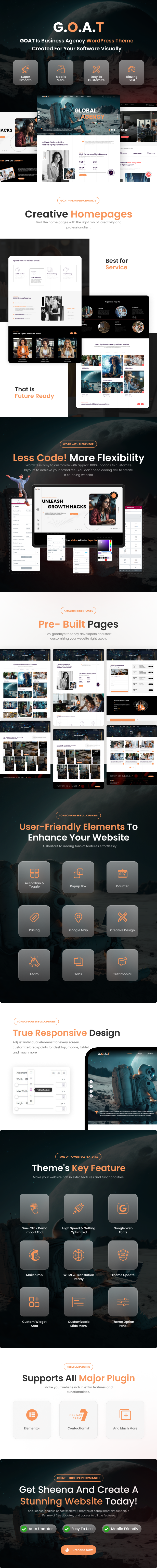 G.O.A.T - Business Agency WordPress Theme - 1