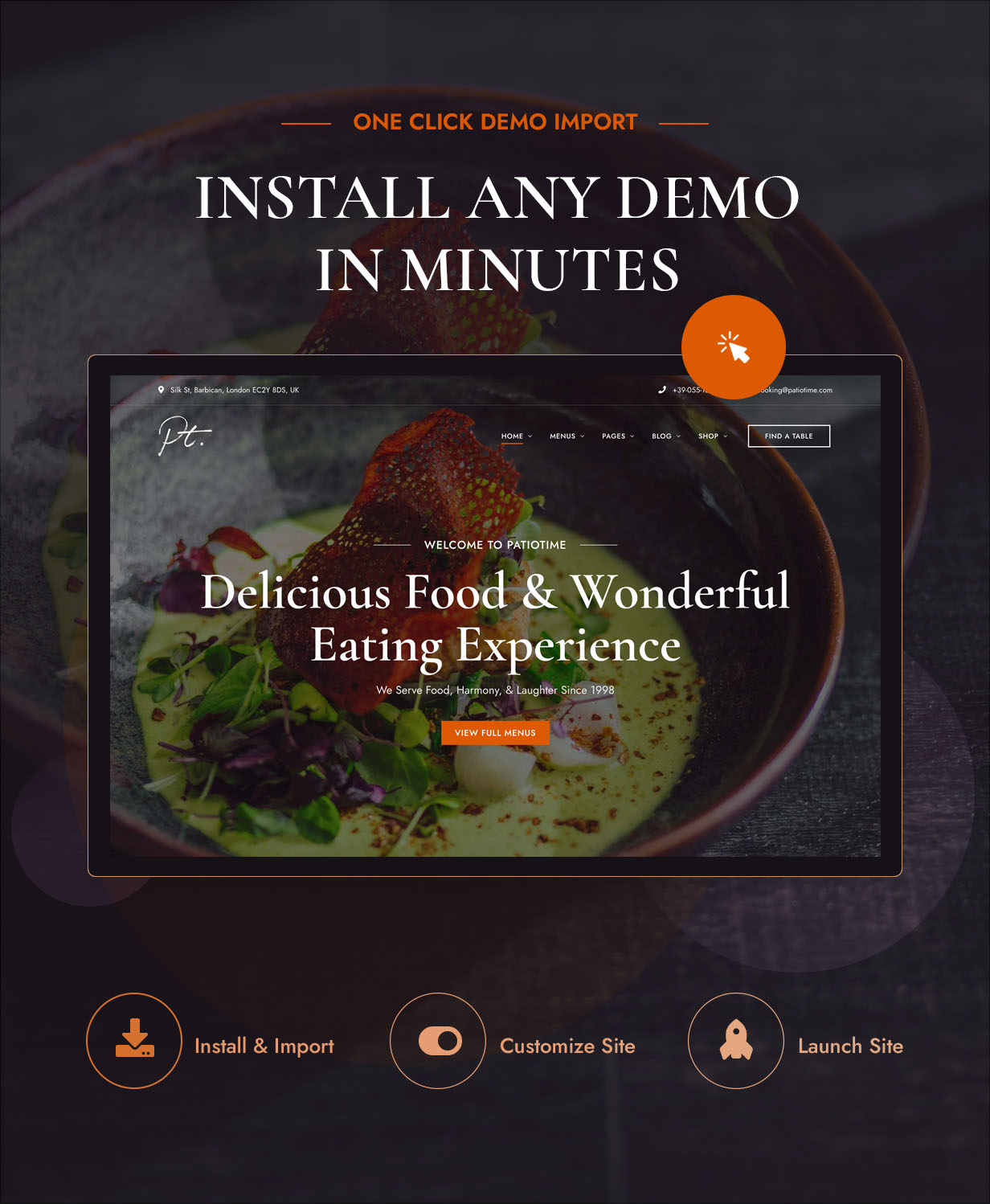 PatioTime - Restaurant WordPress Theme.