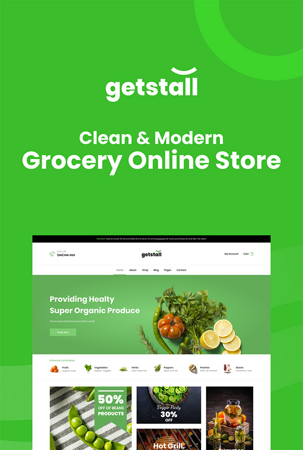 Grocery store WooCommerce Elementor template kit